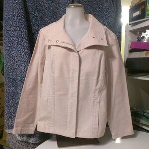 Chicos Size 2 Light Pink Pea Coat Jacket Cozy Dainty Warm Baby Pink EUC Winter